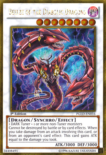 Beelze of the Diabolic Dragons [PGLD-EN016] Gold Secret Rare - Josh's Cards