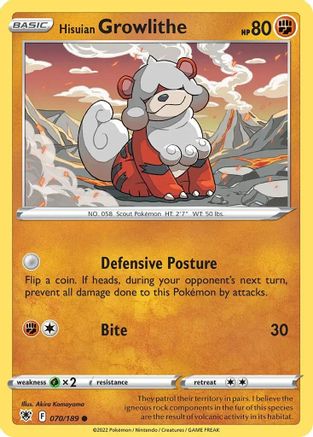 Hisuian Growlithe - 070/189 [70] (Deck Exclusives) Holofoil