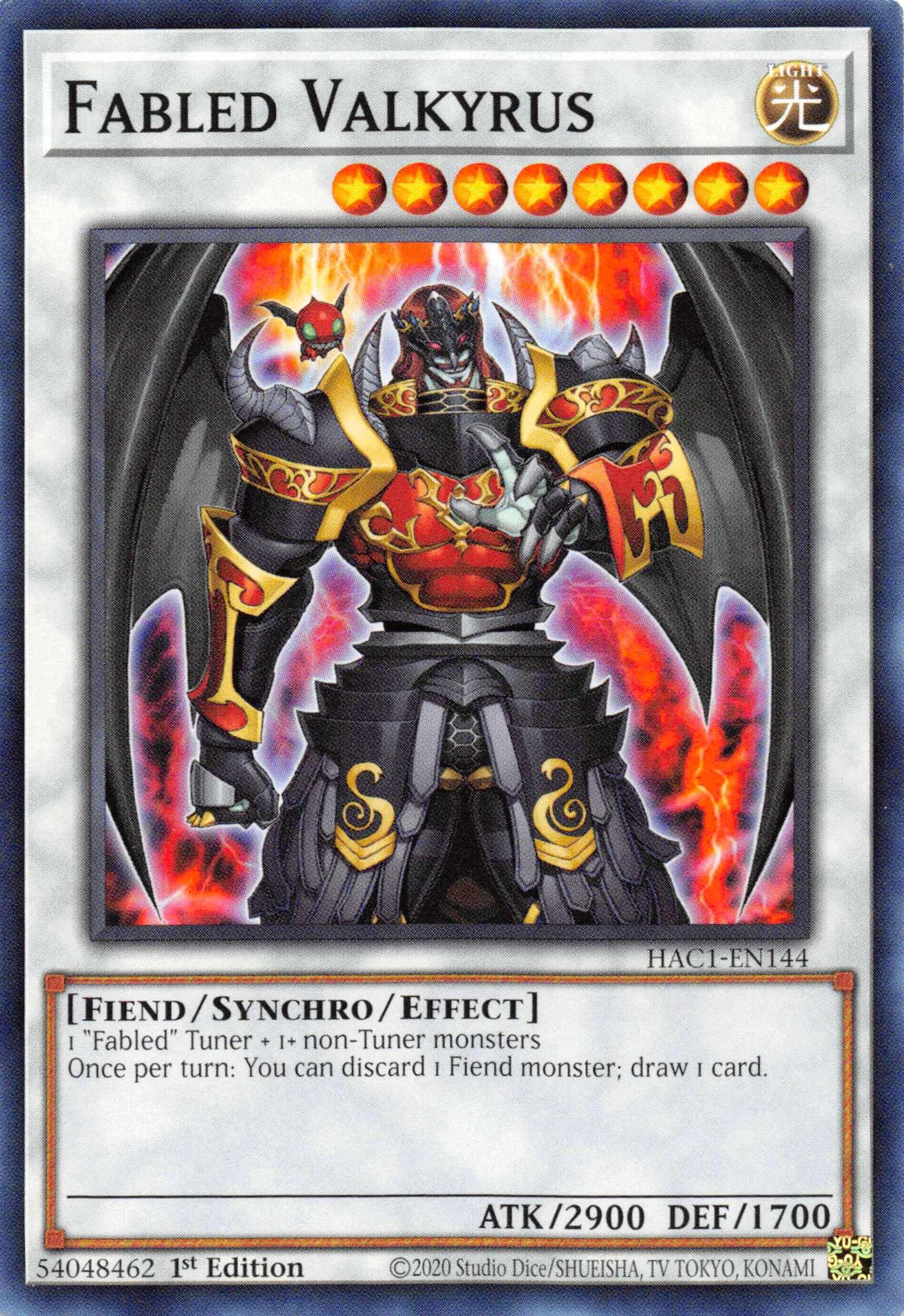 Fabled Valkyrus [HAC1-EN144] Common - Josh's Cards