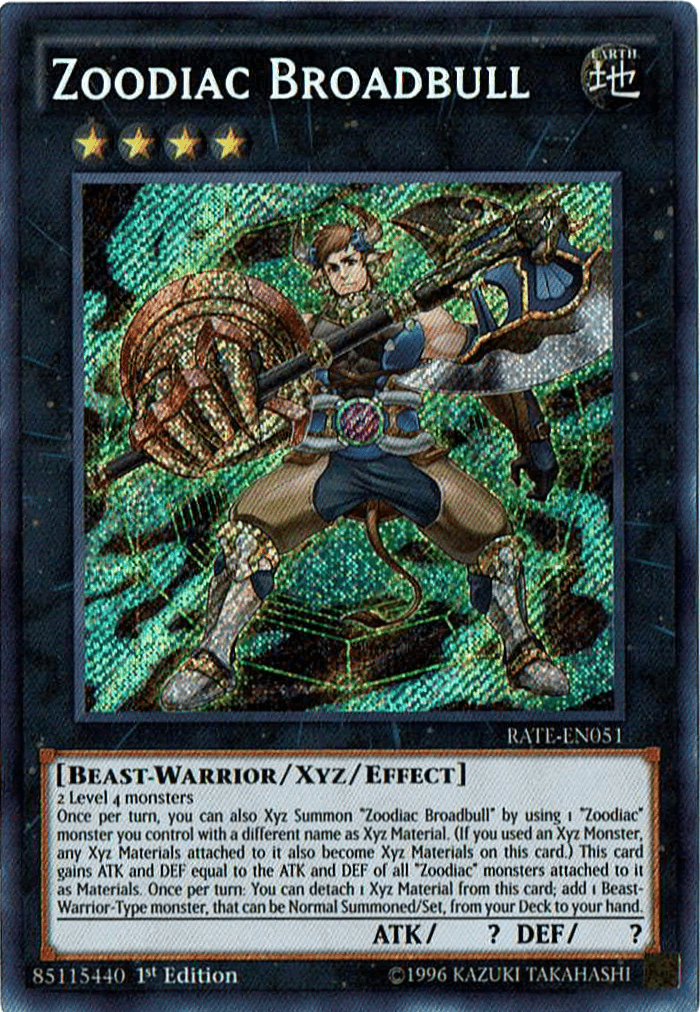 Zoodiac Broadbull [RATE-EN051] Secret Rare - Josh's Cards