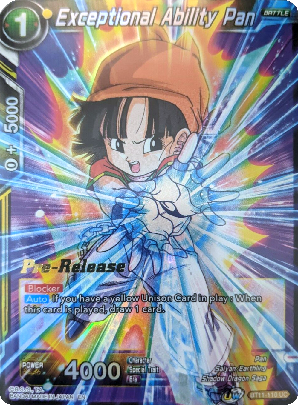 Exceptional Ability Pan (BT11-110) [Vermilion Bloodline Prerelease Promos] Parallel Foil