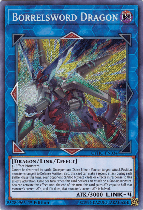 Borrelsword Dragon [CYHO-EN034] Secret Rare - Josh's Cards