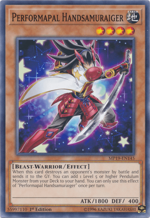 Performapal Handsamuraiger [MP19-EN145] Common - Josh's Cards