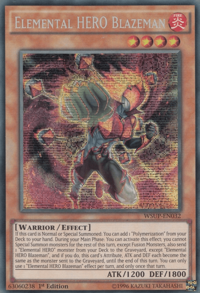 Elemental HERO Blazeman [WSUP-EN032] Secret Rare - Josh's Cards