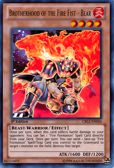 Brotherhood of the Fire Fist - Bear [CBLZ-EN024] Ultra Rare - Josh's Cards
