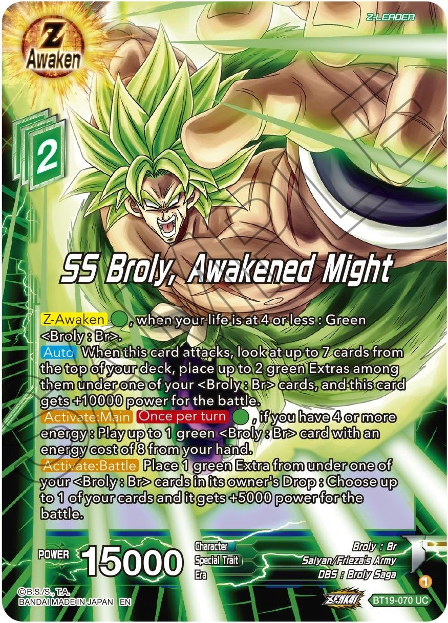 SS Broly, Awakened Might (BT19-070) [Fighter's Ambition] Parallel Foil