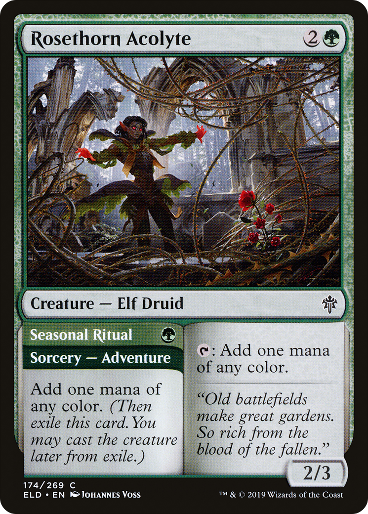 Rosethorn Acolyte // Seasonal Ritual (ELD-174) - Throne of Eldraine Foil