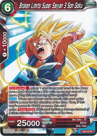 Broken Limits Super Saiyan 3 Son Goku (Starter Deck - The Extreme Evolution) (SD2-02) [Cross Worlds] Parallel Foil