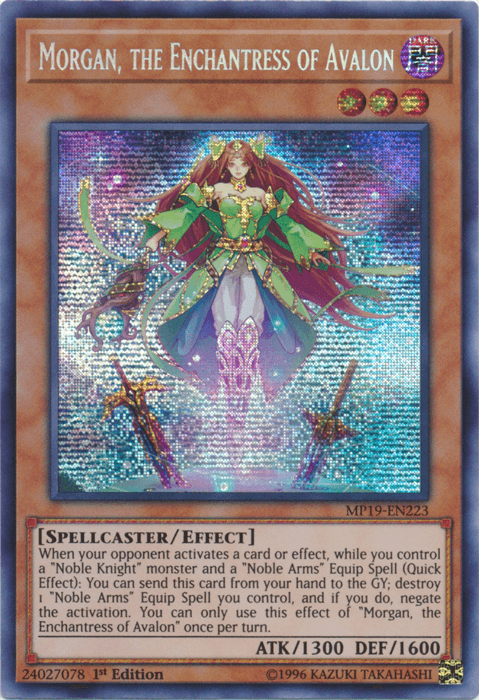 Morgan, the Enchantress of Avalon [MP19-EN223] Prismatic Secret Rare - Josh's Cards