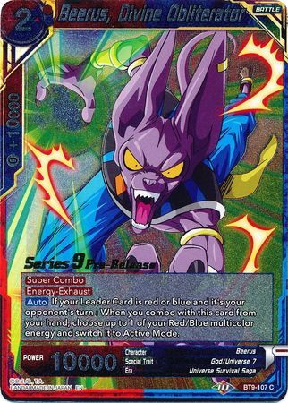 Beerus, Divine Obliterator (BT9-107) [Universal Onslaught Prerelease Promos] Parallel Foil