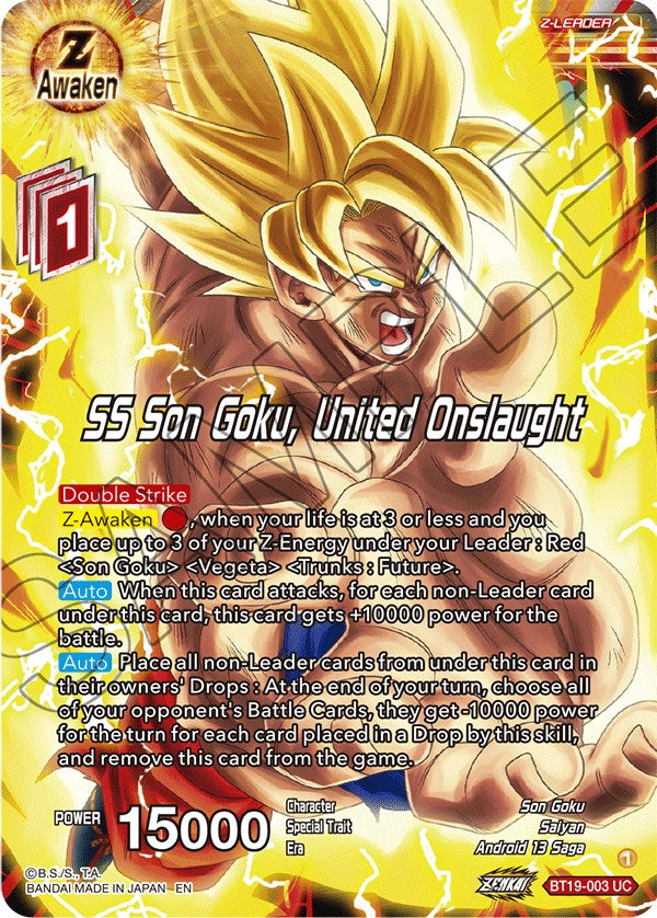 SS Son Goku, United Onslaught (BT19-003) [Fighter's Ambition] Parallel Foil
