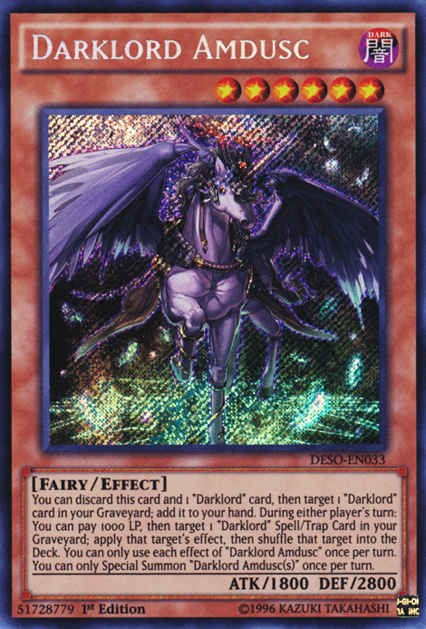 Darklord Amdusc [DESO-EN033] Secret Rare - Josh's Cards