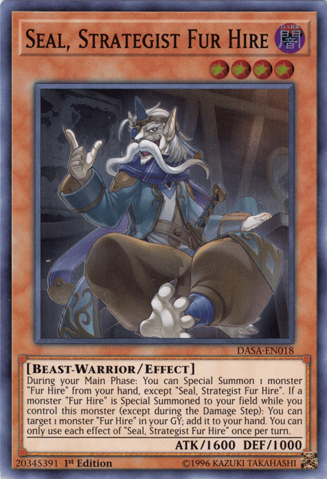 Seal, Strategist Fur Hire [DASA-EN018] Super Rare - Josh's Cards