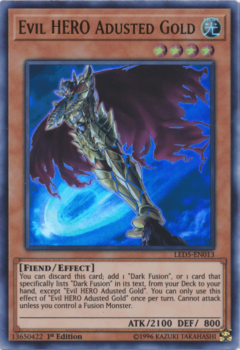 Evil Hero Adusted Gold [LED5-EN013] Ultra Rare - Josh's Cards