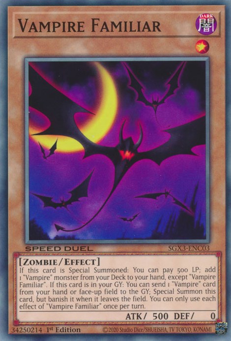 Vampire Familiar (SGX3-ENC03) - Speed Duel GX: Duelists of Shadows 1st Edition