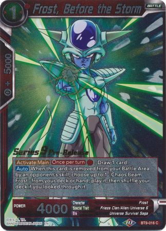 Frost, Before the Storm (BT9-016) [Universal Onslaught Prerelease Promos] Parallel Foil