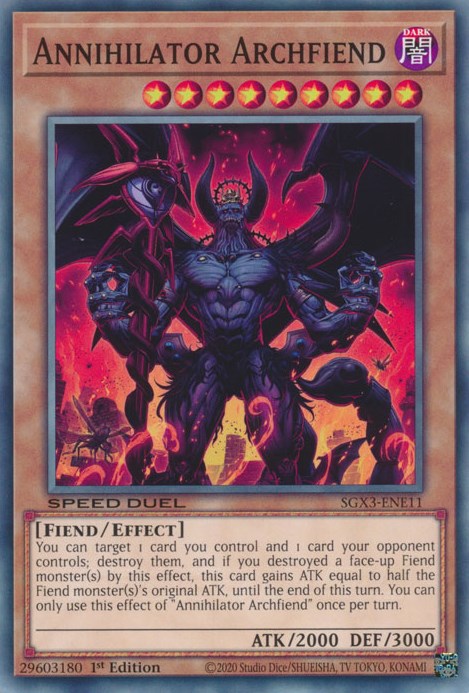 Annihilator Archfiend (SGX3-ENE11) - Speed Duel GX: Duelists of Shadows 1st Edition