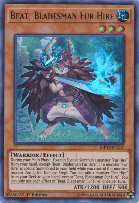 Beat, Bladesman Fur Hire [MP19-EN247] Ultra Rare - Josh's Cards