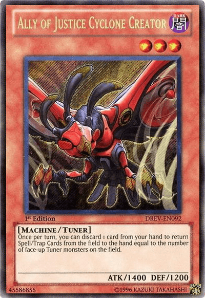 Ally of Justice Cyclone Creator [DREV-EN092] Secret Rare - Josh's Cards
