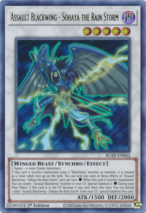 Assault Blackwing - Sohaya the Rain Storm [BLAR-EN062] Ultra Rare - Josh's Cards