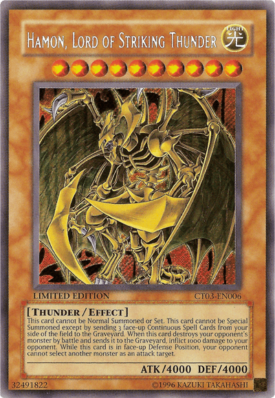 Hamon, Lord of Striking Thunder [CT03-EN006] Secret Rare - Josh's Cards