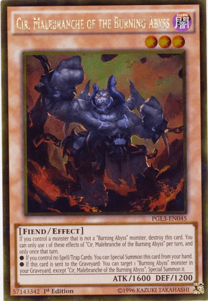 Cir, Malebranche of the Burning Abyss [PGL3-EN045] Gold Rare - Josh's Cards