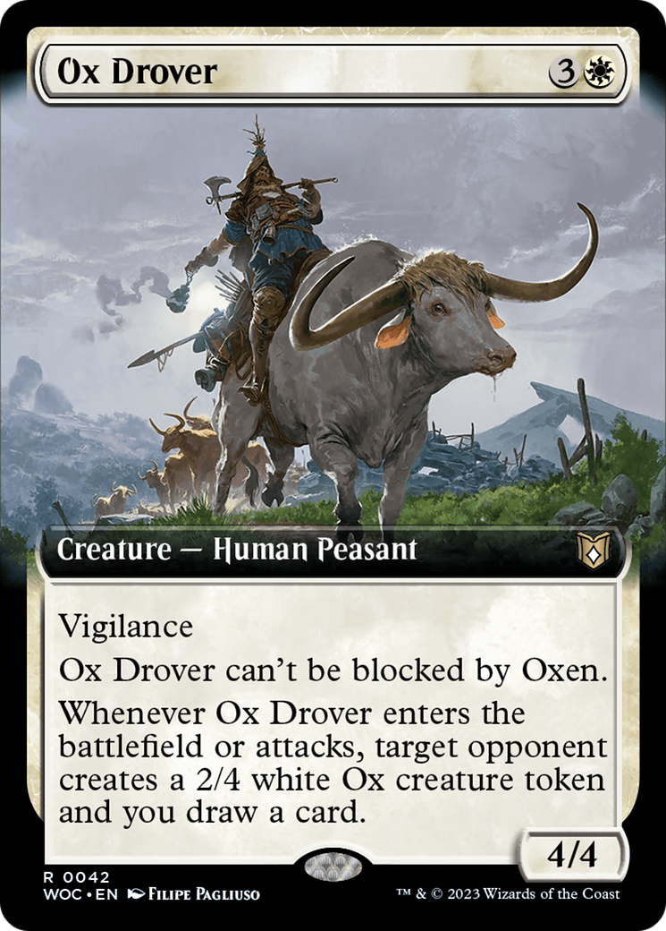 Ox Drover (WOC-042) - Wilds of Eldraine Commander: (Extended Art)