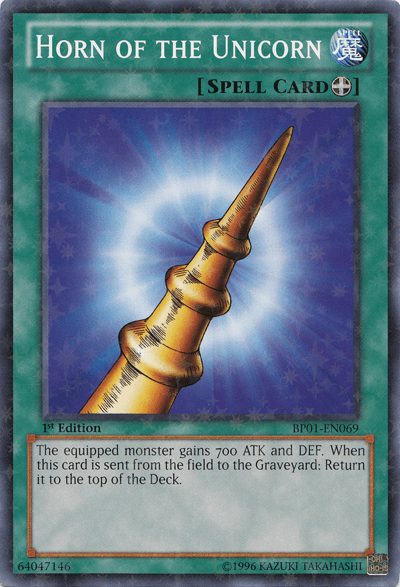 Horn of the Unicorn [BP01-EN069] Starfoil Rare - Josh's Cards