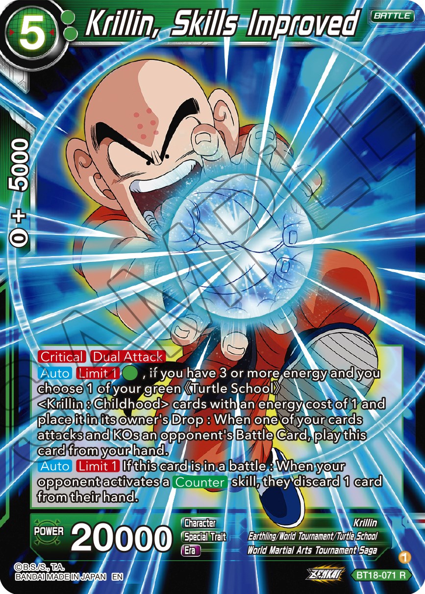 Krillin, Skills Improved (BT18-071) [Dawn of the Z-Legends] Parallel Foil