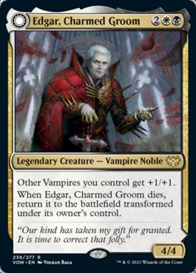 Edgar, Charmed Groom // Edgar Markov's Coffin (VOW-236) - Innistrad: Crimson Vow: (Double Faced Transform) Foil