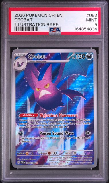 Crobat Illustration Rare Chaos Rising 093/086 PSA 9