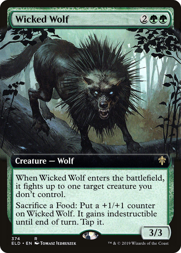 Wicked Wolf (ELD-374) - Throne of Eldraine: (Extended Art) Foil