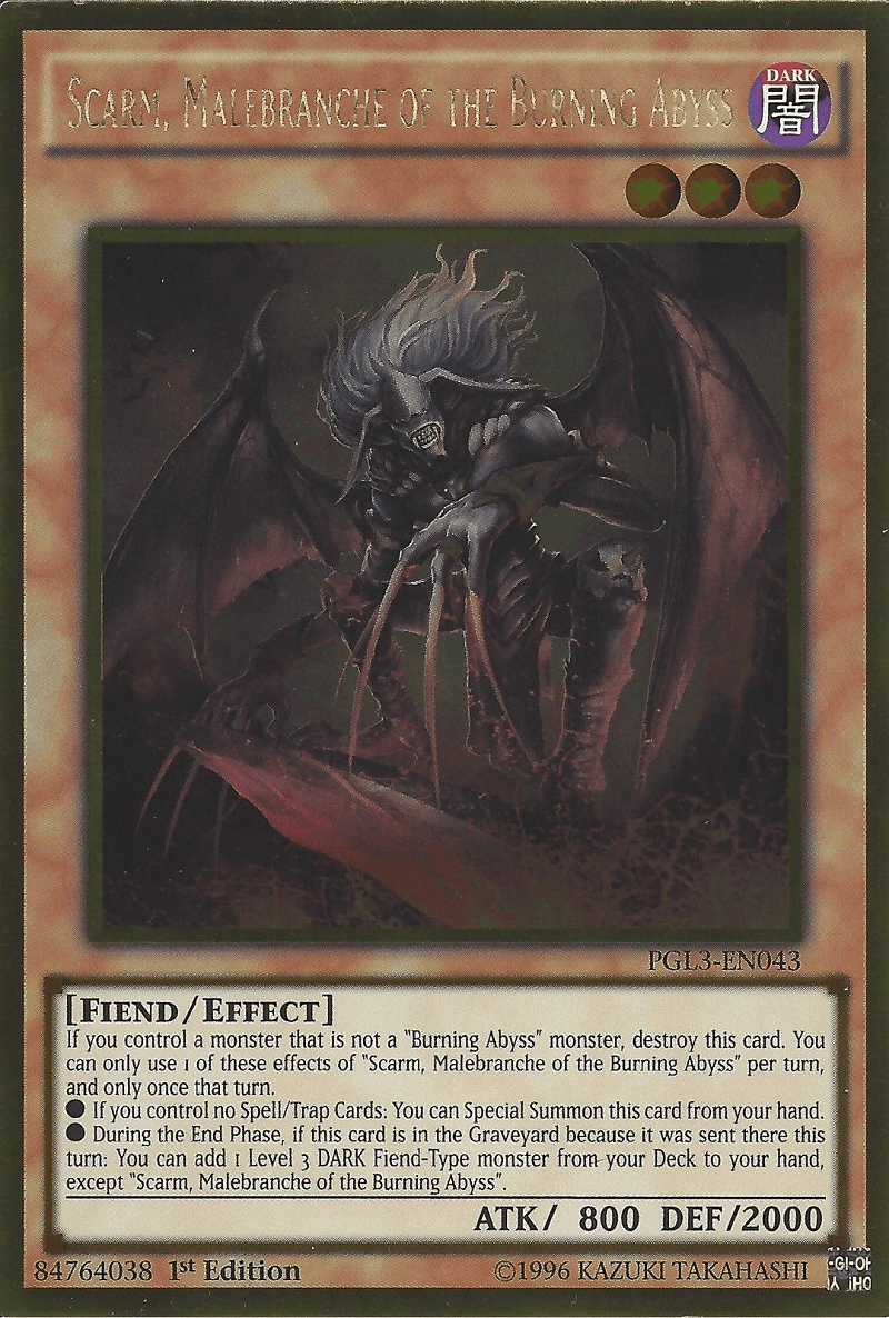 Scarm, Malebranche of the Burning Abyss [PGL3-EN043] Gold Rare - Josh's Cards
