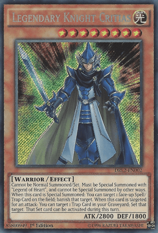 Legendary Knight Critias [DRL2-EN002] Secret Rare - Josh's Cards