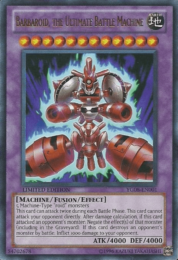 Barbaroid, the Ultimate Battle Machine [YG08-EN001] Ultra Rare - Josh's Cards