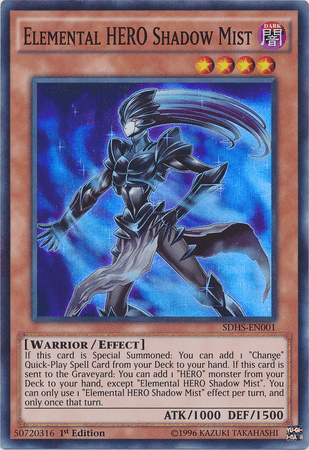 Elemental Hero Shadow Mist [SDHS-EN001] Super Rare - Josh's Cards