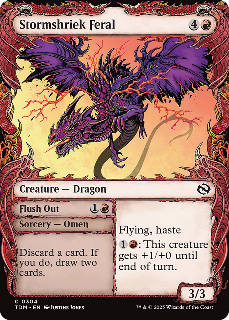 Stormshriek Feral // Flush Out (TDM-304) - Tarkir: Dragonstorm: (Showcase)