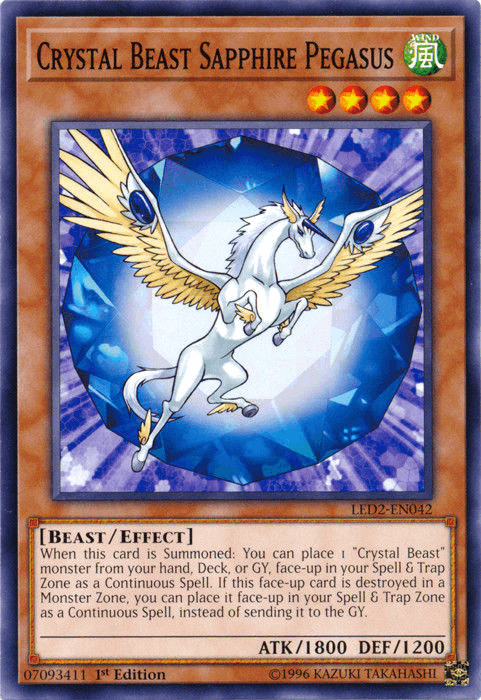 Crystal Beast Sapphire Pegasus [LED2-EN042] Common - Josh's Cards