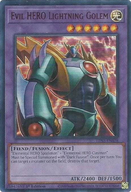 Evil HERO Lightning Golem (Red) [LDS3-EN028] Ultra Rare - Josh's Cards