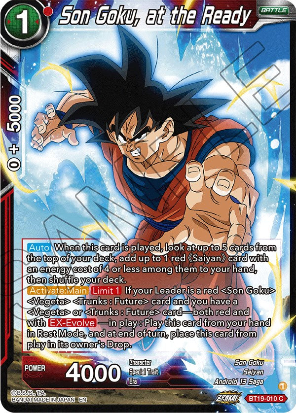 Son Goku, at the Ready (BT19-010) [Fighter's Ambition] Parallel Foil