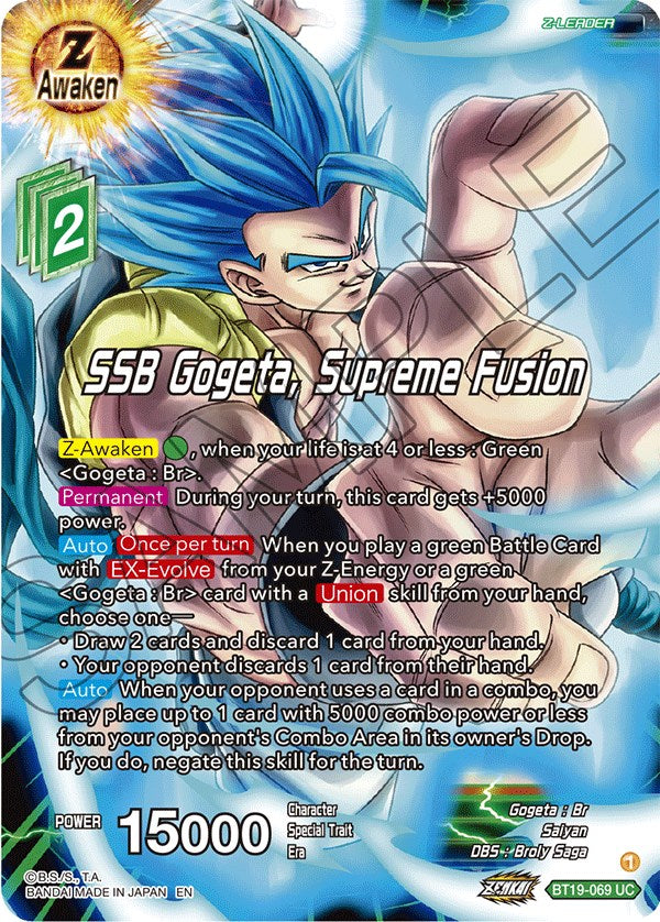 SSB Gogeta, Supreme Fusion (BT19-069) [Fighter's Ambition] Parallel Foil