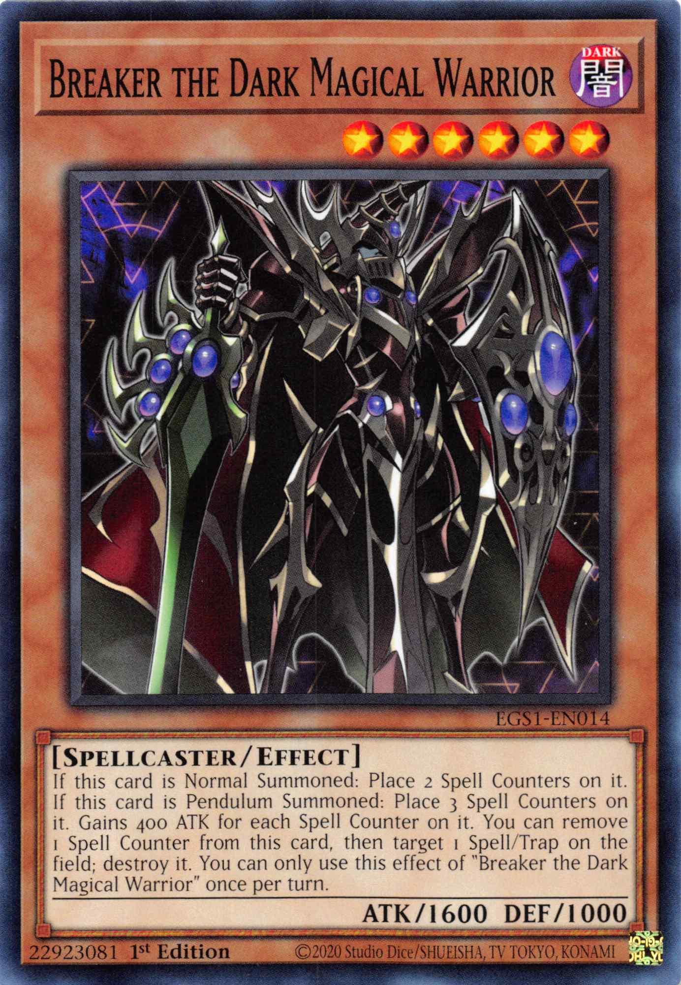 Breaker the Dark Magical Warrior [EGS1-EN014] Common - Josh's Cards