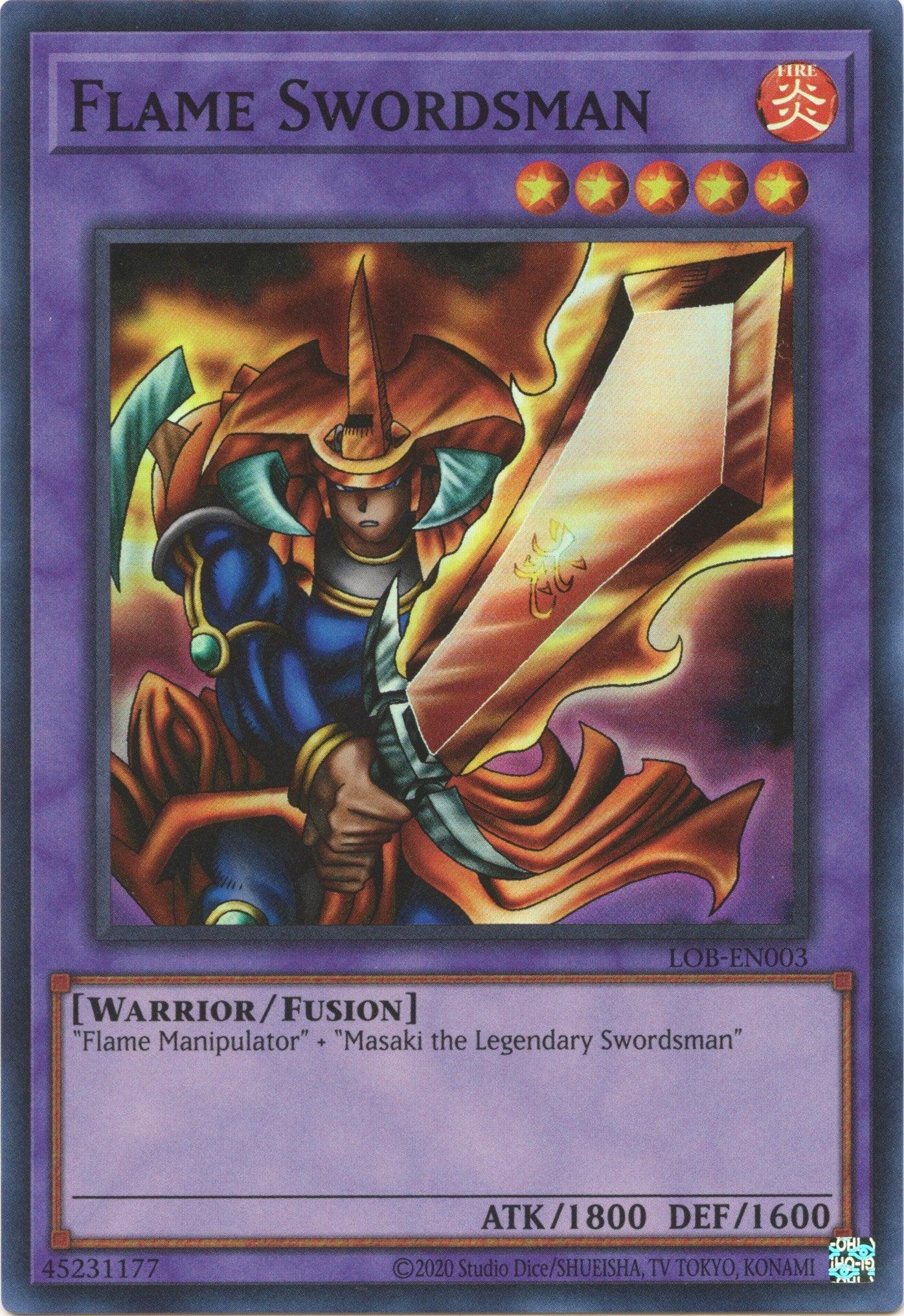 Flame Swordsman (25th Anniversary) [LOB-EN003] Super Rare - Josh's Cards