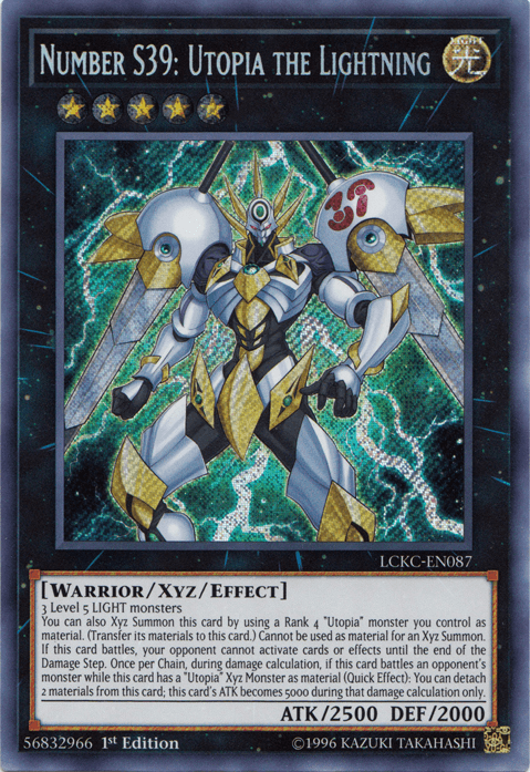 Number S39: Utopia the Lightning [LCKC-EN087] Secret Rare - Josh's Cards