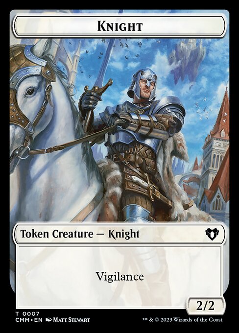 Treasure // Knight Double-Sided Token [Commander Masters Tokens] Foil