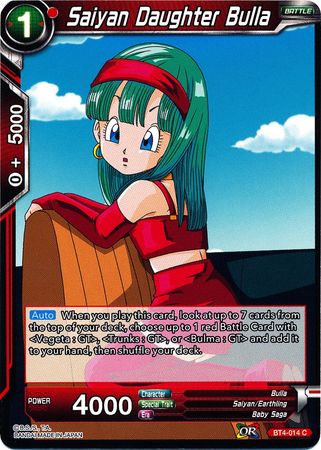 Saiyan Daughter Bulla (BT4-014) [Colossal Warfare] Parallel Foil