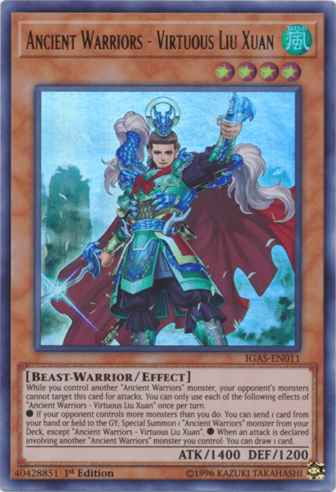 Ancient Warriors - Virtuous Liu Xuan [IGAS-EN011] Ultra Rare - Josh's Cards