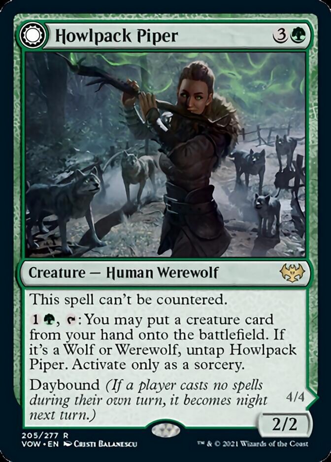 Howlpack Piper // Wildsong Howler (VOW-205) - Innistrad: Crimson Vow: (Double Faced Transform) Foil