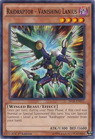 Raidraptor - Vanishing Lanius [SECE-EN011] Common - Josh's Cards