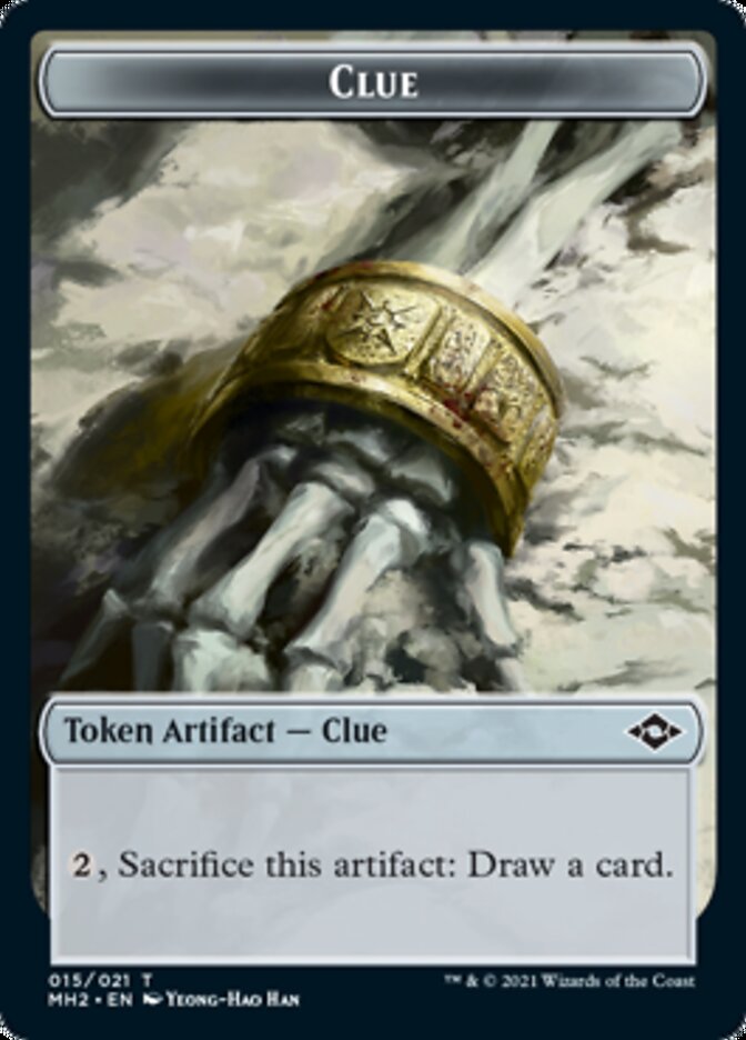 Beast // Clue (15) Double-Sided Token [Modern Horizons 2 Tokens] Foil
